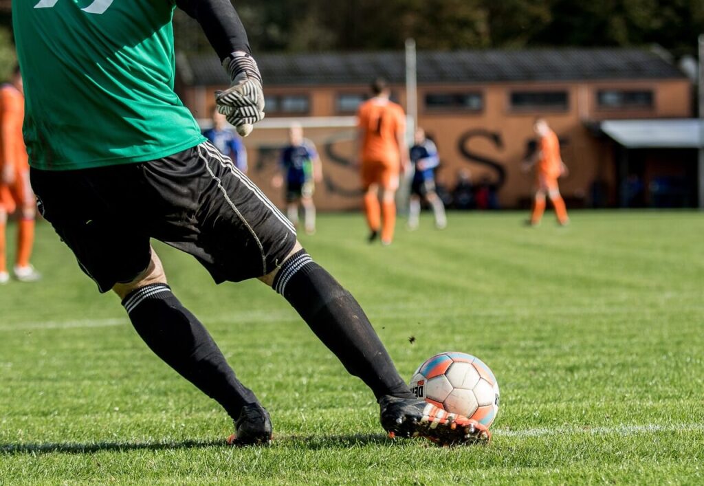 Fotboll målvakt har fotboll