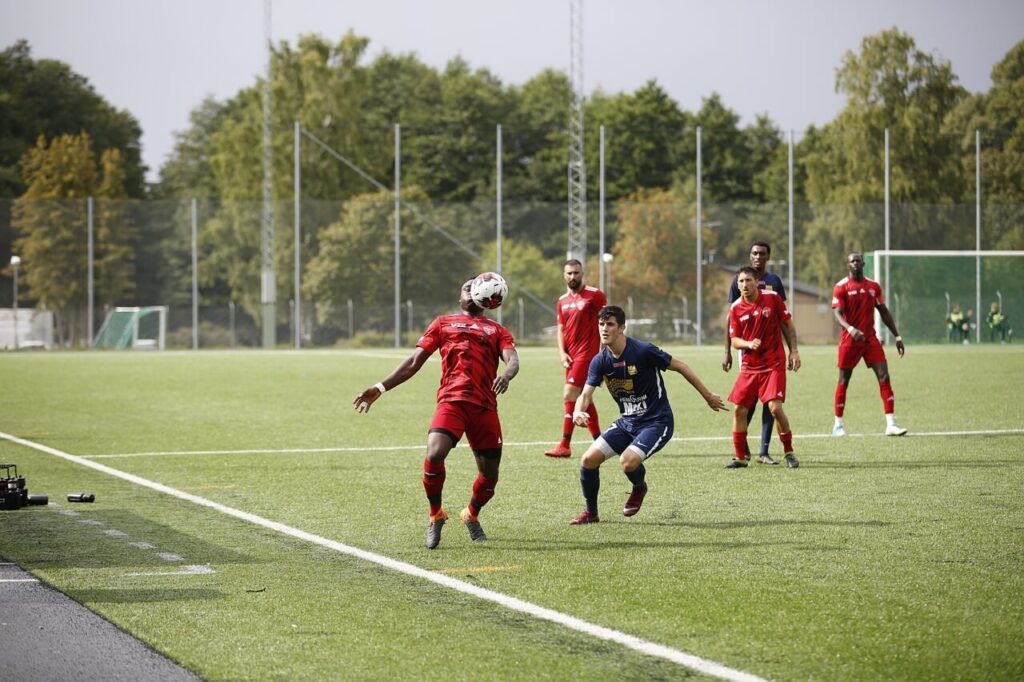 Fotboll spelare på fotbollsplan